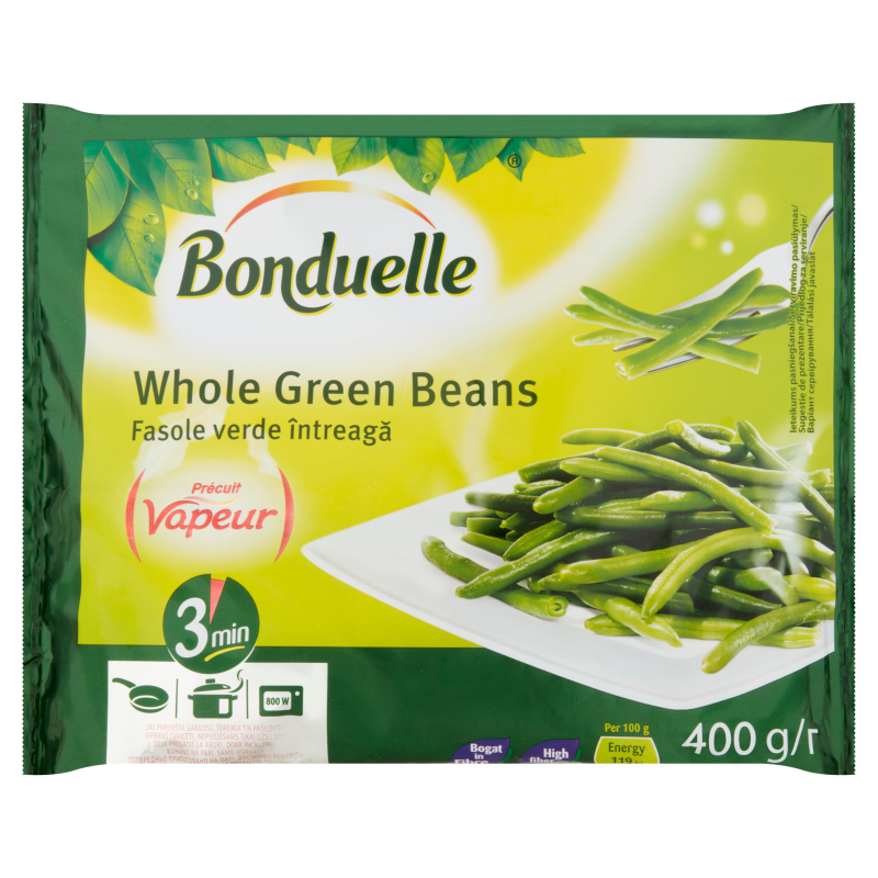 Bonduelle Vapeur fagyasztott zöldhüvelyű zöldbab 400 g egész