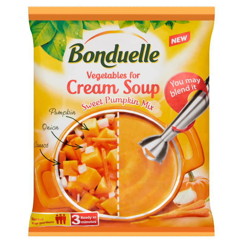 Bonduelle fagyasztott sütőtökös krémleves zöldségkeverék 400 g