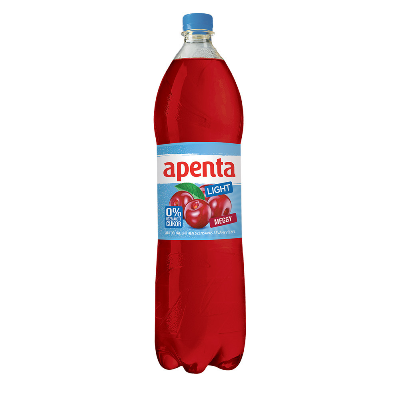 Apenta light enyhén szénsavas üdítőital 1,5 l meggy