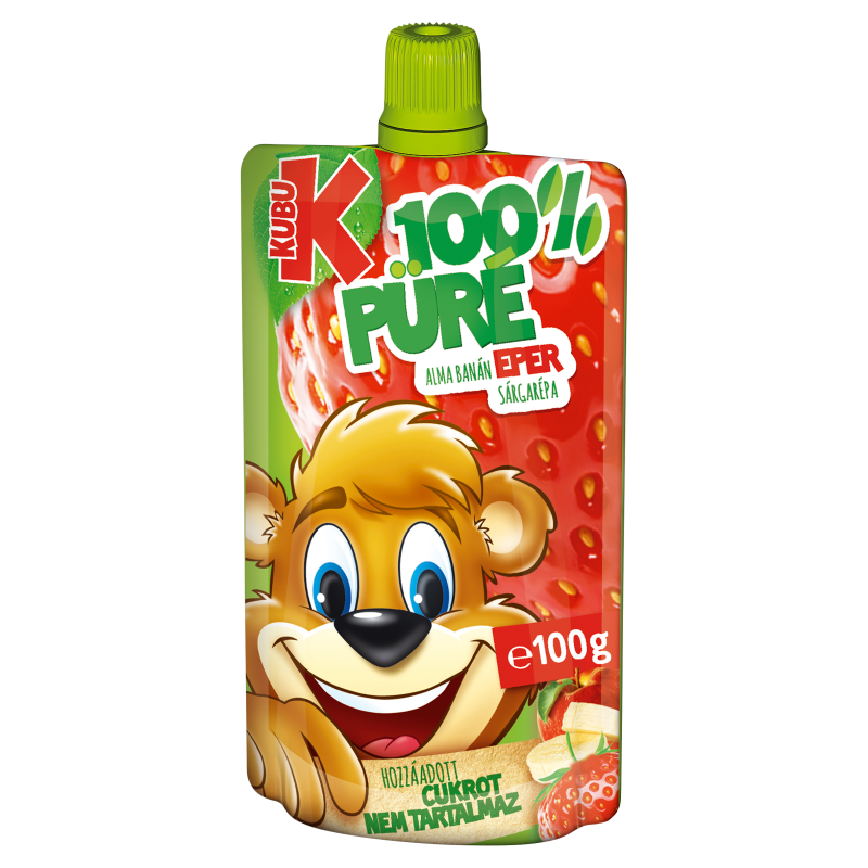 Kubu 100% püré 100 g alma-banán-eper-sárgarépa