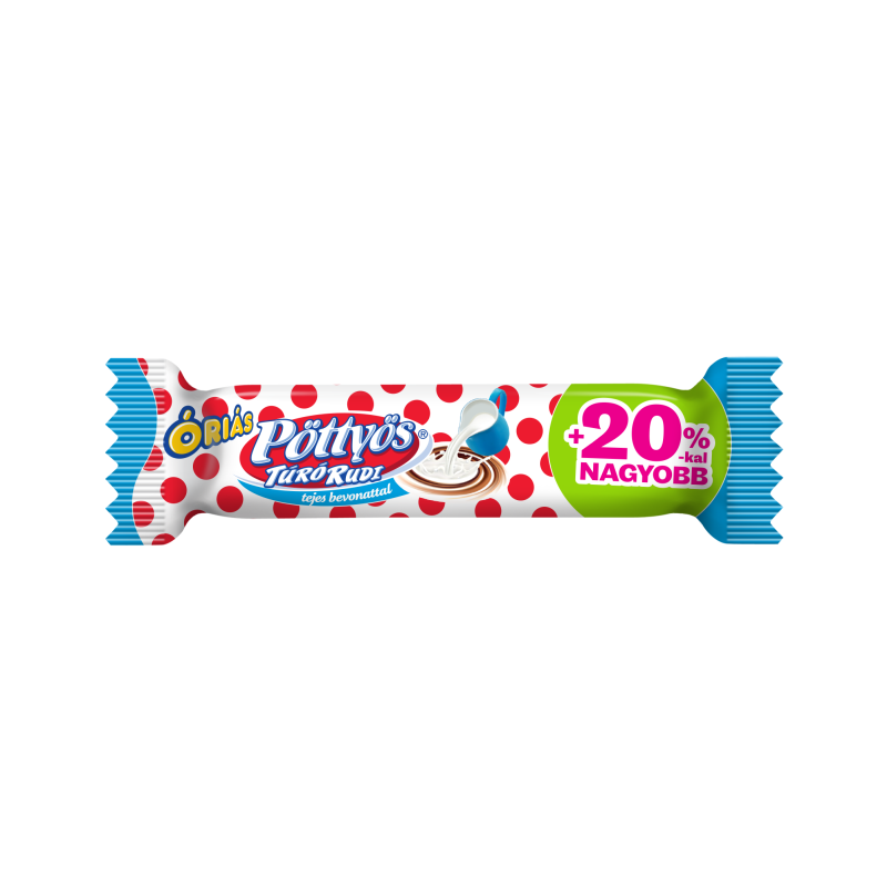 Pöttyös Óriás Túró Rudi 51 g +20%, tejbevonóval, natúr