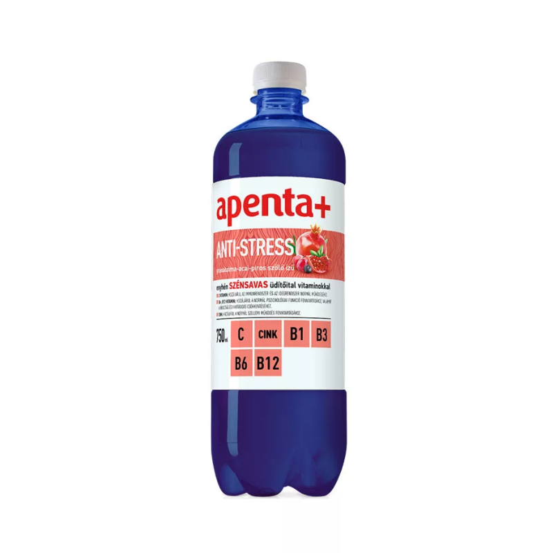 Apenta+ Anti-Stress szénsavmentes üdítő 0,75 l gránátalma-acai-piros szőlő ízű