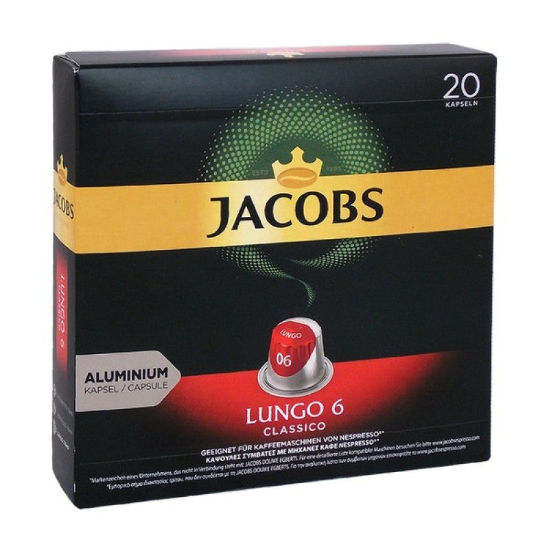 Jacobs Lungo 6 kávékapszula 20 db classico Nespresso ®kávégép kompatibilis termék
