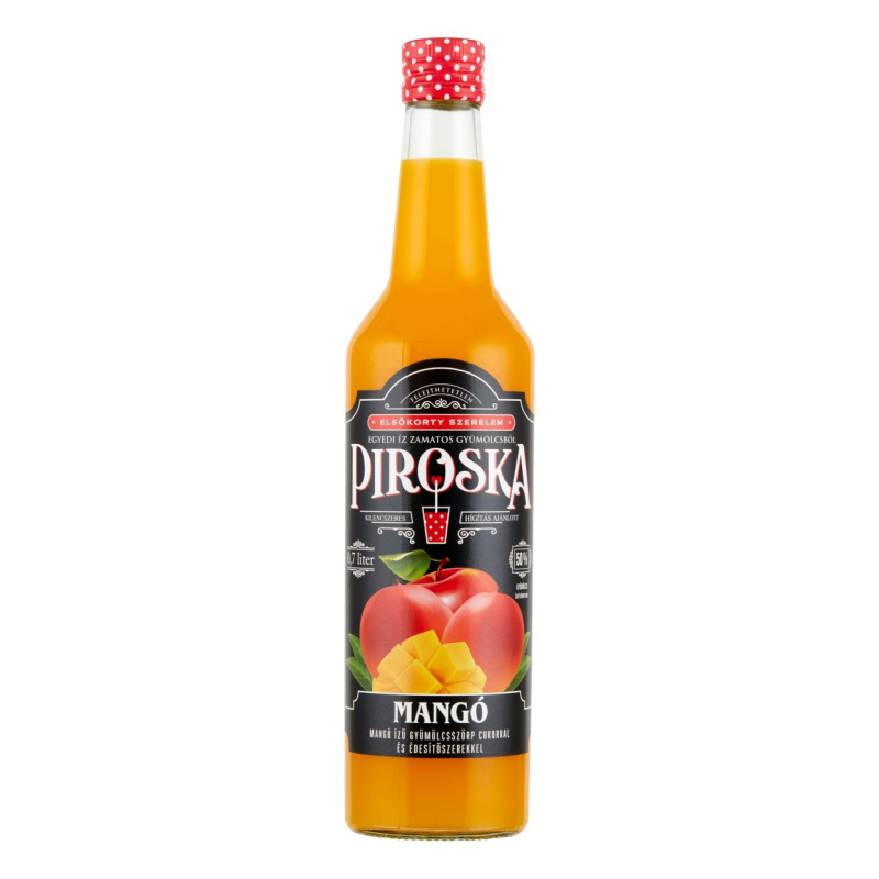 Piroska gyümölcsszörp 0,7 l mangó ízű, édesítőszerekkel