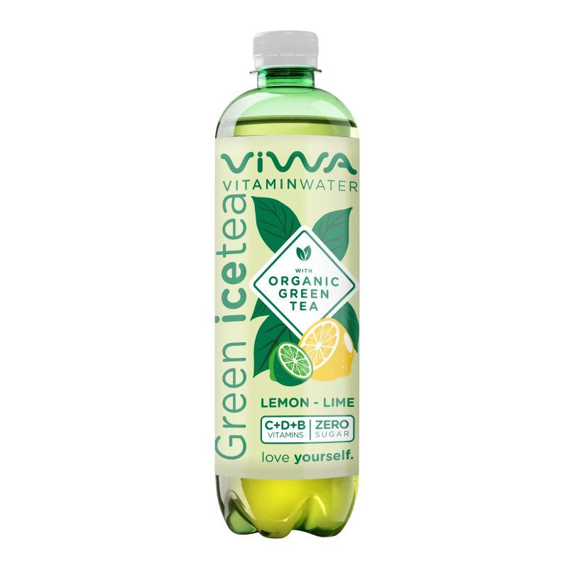 Viwa Zero szénsavmentes üdítőital organikus zöld tea kivonattal 0,6 l citrom-lime ízű
